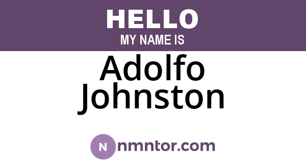 Adolfo Johnston