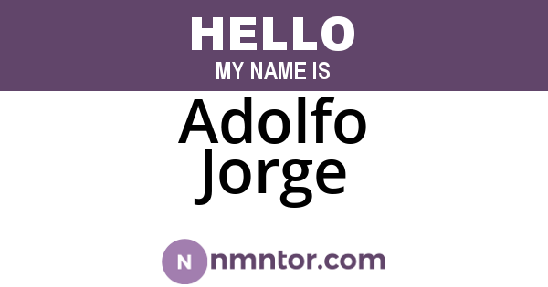 Adolfo Jorge