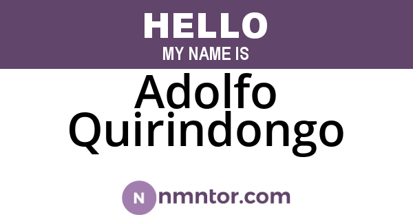 Adolfo Quirindongo