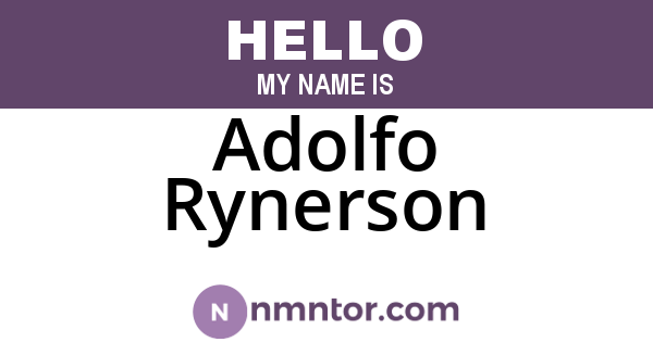 Adolfo Rynerson