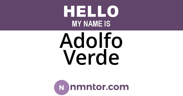 Adolfo Verde