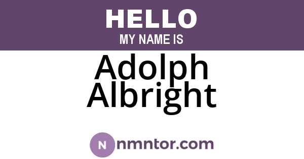 Adolph Albright