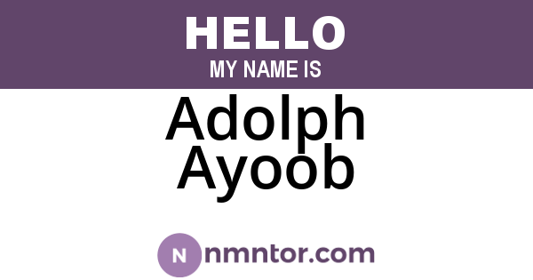 Adolph Ayoob