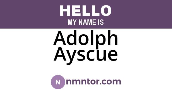 Adolph Ayscue