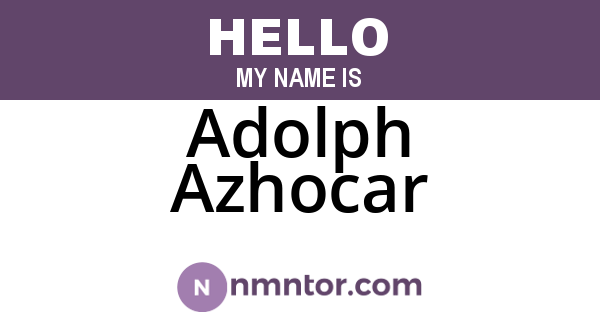 Adolph Azhocar