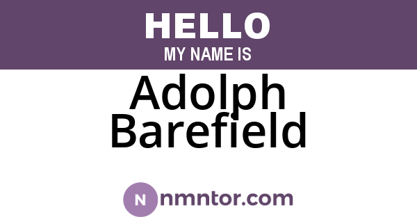 Adolph Barefield