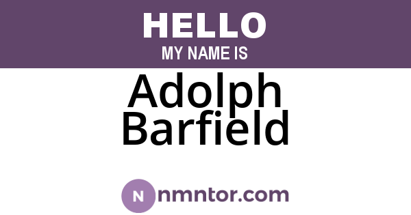 Adolph Barfield