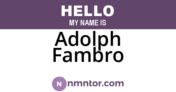 Adolph Fambro