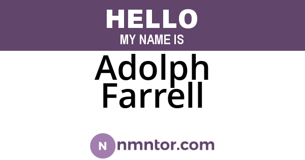 Adolph Farrell
