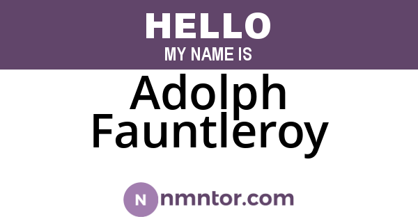 Adolph Fauntleroy