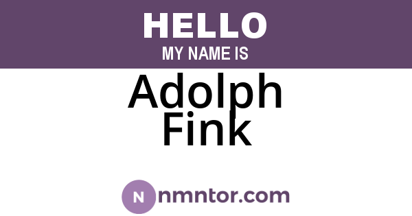 Adolph Fink