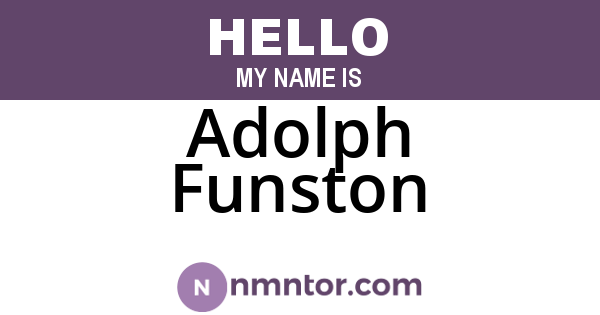Adolph Funston