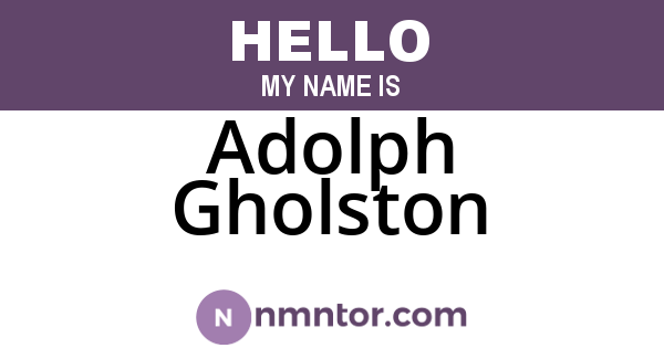 Adolph Gholston