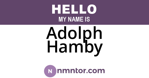 Adolph Hamby