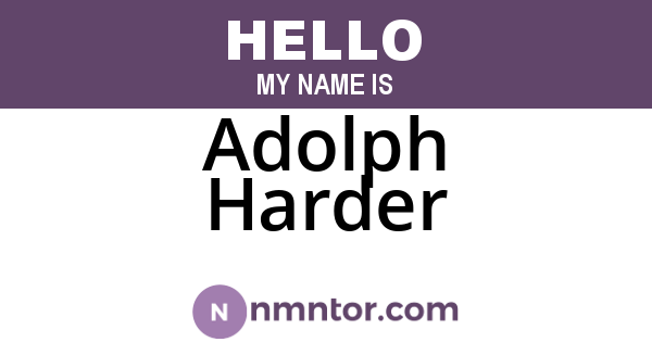 Adolph Harder