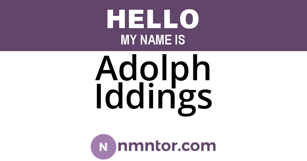 Adolph Iddings