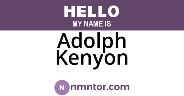 Adolph Kenyon