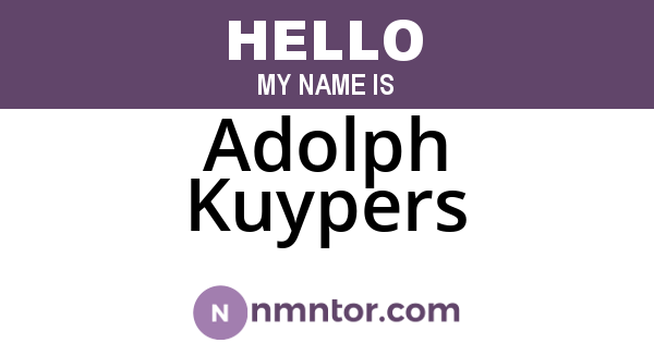 Adolph Kuypers