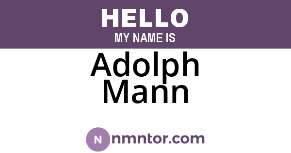 Adolph Mann