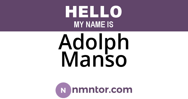 Adolph Manso