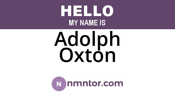 Adolph Oxton