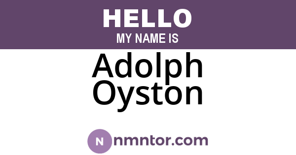 Adolph Oyston