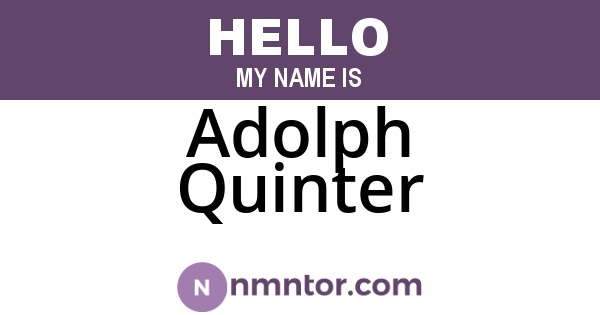 Adolph Quinter