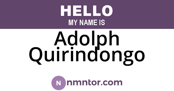 Adolph Quirindongo