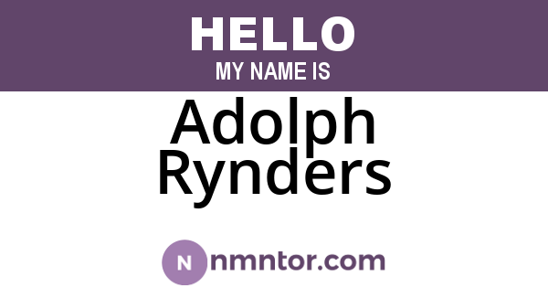 Adolph Rynders