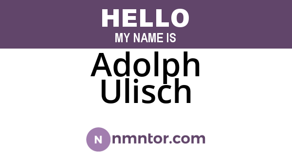 Adolph Ulisch
