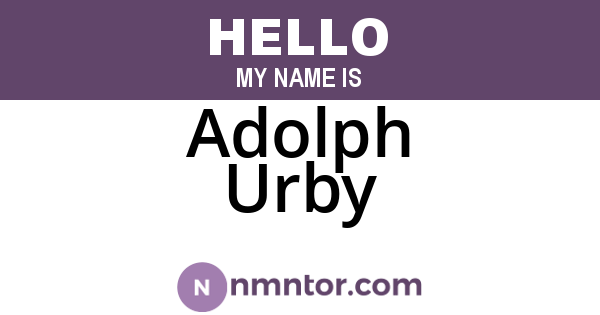 Adolph Urby
