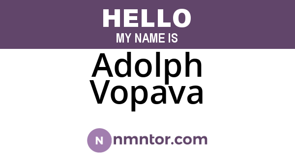 Adolph Vopava