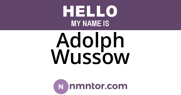 Adolph Wussow