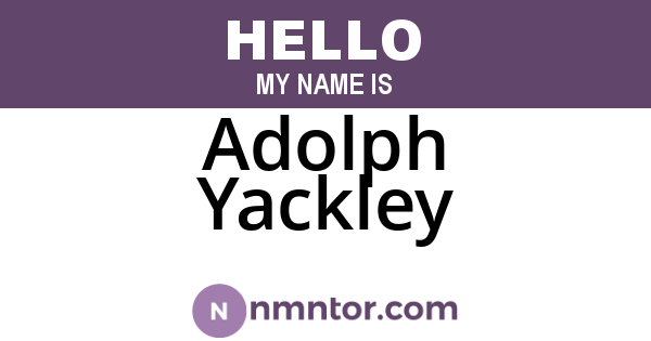 Adolph Yackley