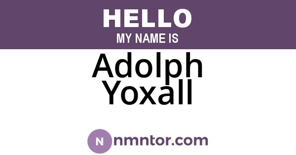 Adolph Yoxall