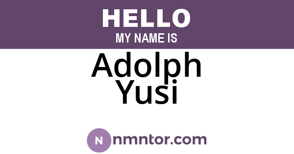 Adolph Yusi