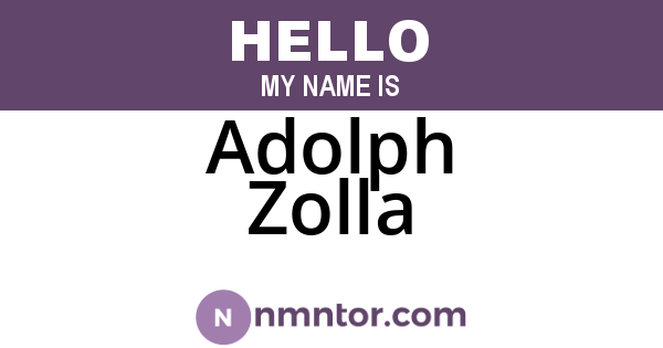 Adolph Zolla