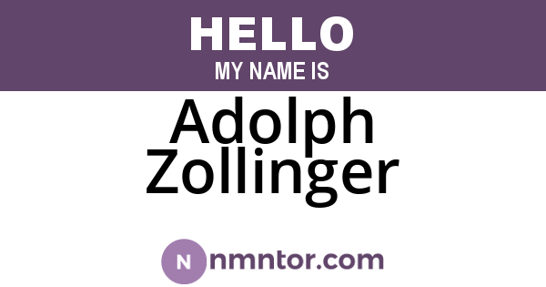 Adolph Zollinger
