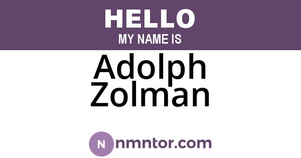 Adolph Zolman