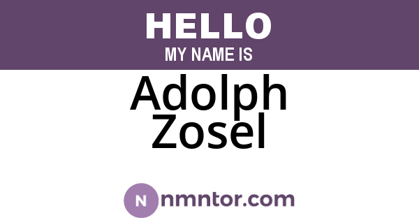 Adolph Zosel