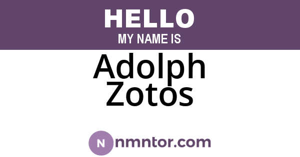 Adolph Zotos