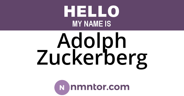 Adolph Zuckerberg