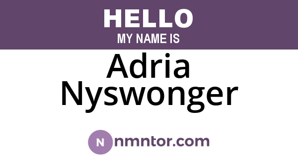 Adria Nyswonger