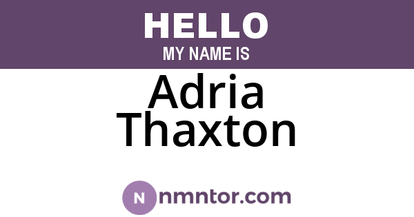 Adria Thaxton