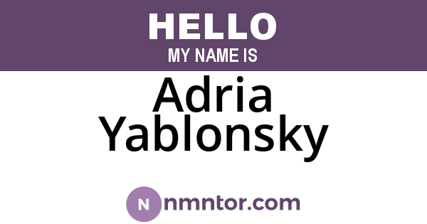 Adria Yablonsky