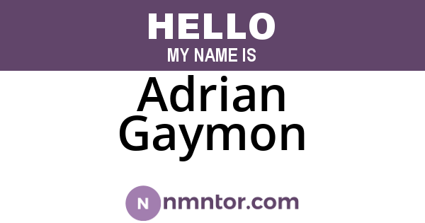Adrian Gaymon