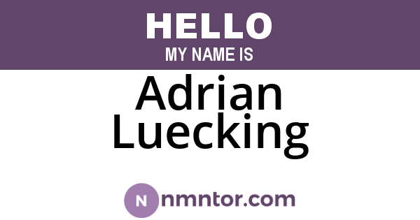Adrian Luecking