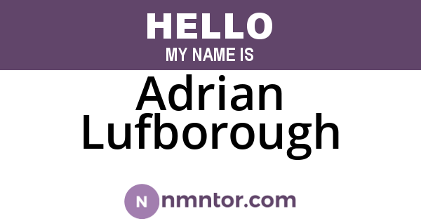 Adrian Lufborough
