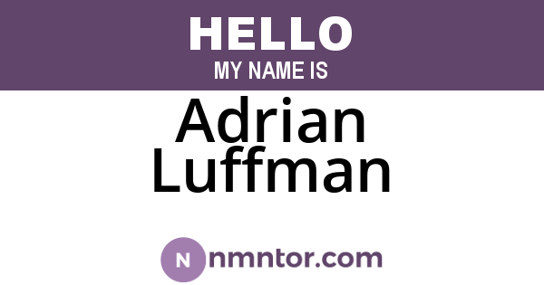 Adrian Luffman