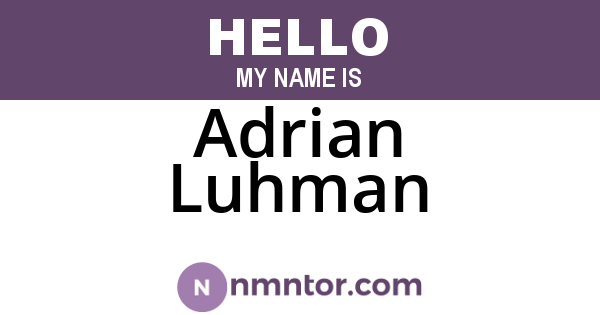Adrian Luhman